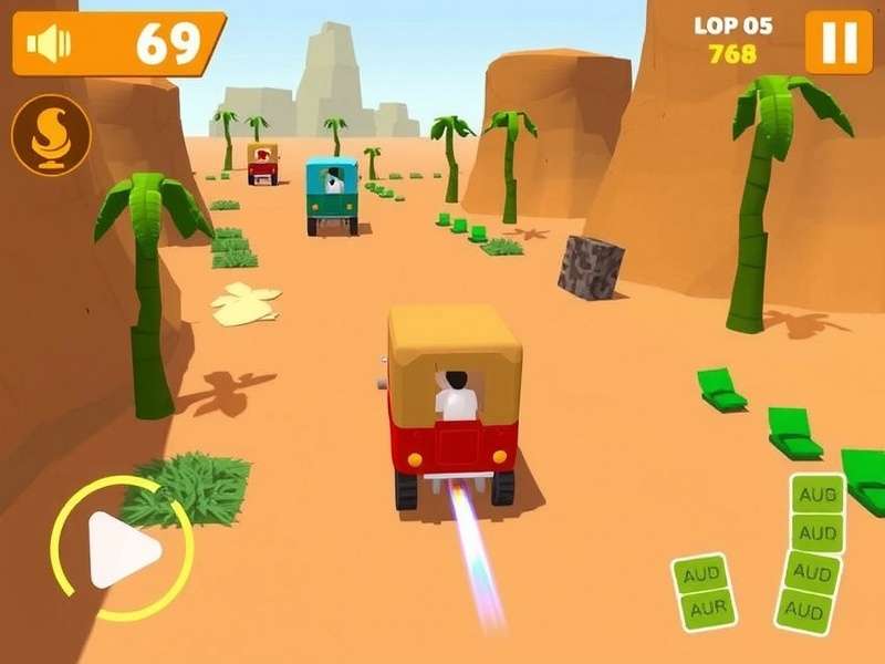 Desert Tuk Tuk Dash Game Screenshot